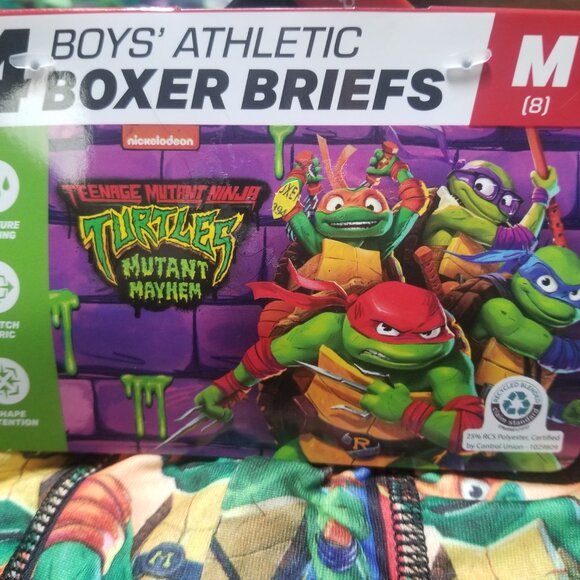 Boys' Athletic Boxer Briefs - Minecraft & Ninja Turtles - Size M(8) - Picture 5 of 6